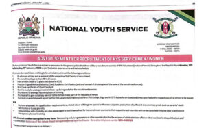 Kenya National Youth Service Volunteer Recruitment