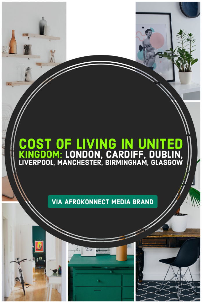 Cost of Living in United Kingdom: London, Cardiff, Dublin, Liverpool, Manchester, Birmingham, Glasgow